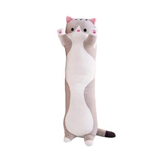 plush pillow, cat long throw sleeping pillow cute cartoon cat shaped plush toy sleeping long throw pillow home office study