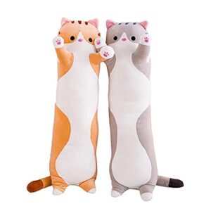 Plush Pillow, Cat Long Throw Sleeping Pillow Cute Cartoon Cat Shaped Plush Toy Sleeping Long Throw Pillow Home Office Study