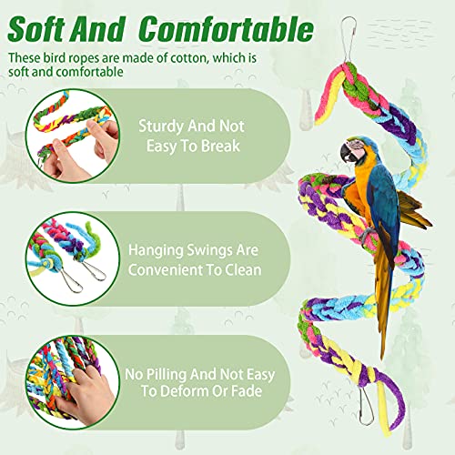 6 Pieces Sugar Glider Toys Handmade Rat Toys Hanging Toy Cage Accessories Swing Toy Bird Rope Perch Swing for Small Animals Sugar Glider Squirrel Parrot Hamster Bird Climbing Exercising, 22.5 Inch
