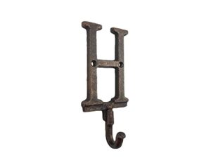 handcrafted nautical decor rustic copper cast iron letter h alphabet wall hook 6"
