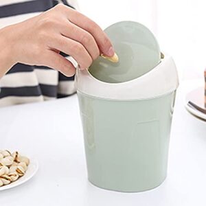 D-GROEE Mini Trash Can with Lid, Trash Can Durable Multipurpose Can Large Capacity Waste Container for Room Green