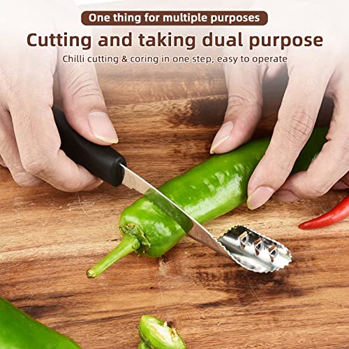 Sihuuu Jalapeno Pepper Corer -Stainless Steel Chili Core Deseeder for Chili,Banana,Bell Peppers,Zucchini,Cucumber