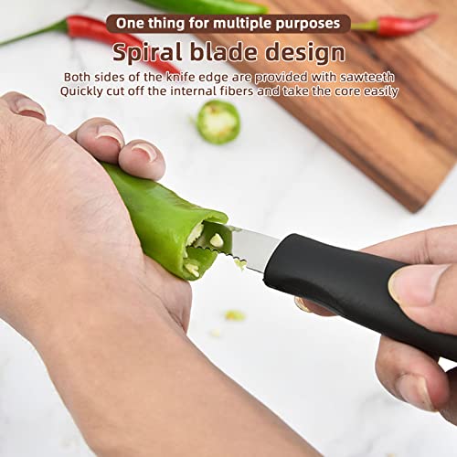 Sihuuu Jalapeno Pepper Corer -Stainless Steel Chili Core Deseeder for Chili,Banana,Bell Peppers,Zucchini,Cucumber