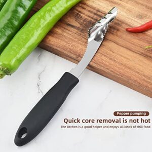 Sihuuu Jalapeno Pepper Corer -Stainless Steel Chili Core Deseeder for Chili,Banana,Bell Peppers,Zucchini,Cucumber