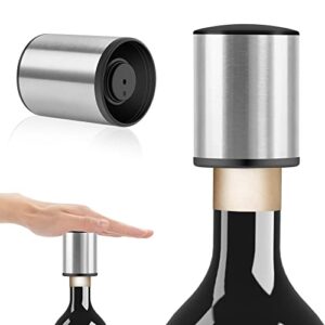 wine stopper, [𝐊𝐞𝐞𝐩𝐢𝐧𝐠 𝐅𝐫𝐞𝐬𝐡] vakoo vacuum leakproof wine bottle stopper, reusable wine sealer, wine corks keeps fresh, gifts for wine lovers for christmas anniversary
