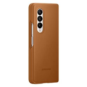 Samsung Galaxy Z Fold 3 Phone Case, Leather Protective Cover, Heavy Duty, Shockproof Smartphone Protector, US Version, Camel,EF-VF926LAEGUS