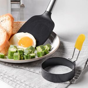 Sihuuu Egg Ring Stainless Steel Round Moldel with Anti-scalding Handle - Frying Shaping Cooker Eggs Ring for Camping Breakfast Sandwich Burger