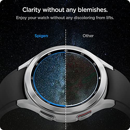 Spigen Tempered Glass Screen Protector [GlasTR EZ FIT] designed for Galaxy Watch 4 Classic (42mm) - 2 Pack