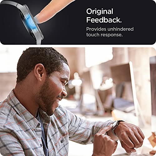 Spigen Tempered Glass Screen Protector [GlasTR EZ FIT] designed for Galaxy Watch 4 Classic (42mm) - 2 Pack