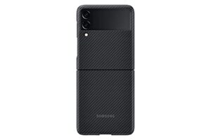 samsung galaxy z flip 3 phone case, aramid protective cover, heavy duty, shockproof smartphone protector, us version, black (ef-xf711sbegus)