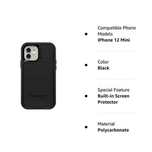 OtterBox Defender Series Rugged Case for iPhone 12 Mini - Case Only - Bulk Packaging - Black - with Microbial Defense