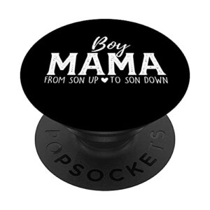 boy mama from son upto son down funny mother's day fun mom popsockets swappable popgrip