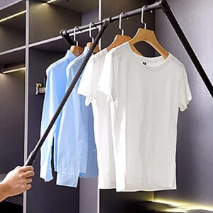 YCRD Wardrobe Lift, 90° Pull Down Closet Rod, Thicken Aluminum Rod for Closet, Clothes Hanging Rail, Space Saving Adjustable Width 20-26in 30kg/66lb