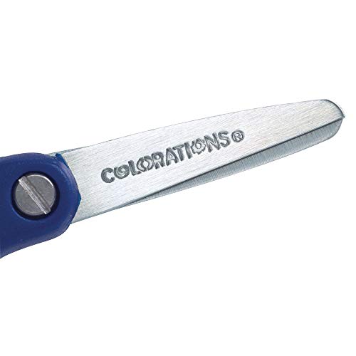 Colorations Blunt Tip Scissors, Stainless Steel Blades, Set of 24, Beginner Scissors, Quality (Item # CBS24PK)