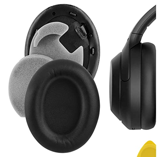 Geekria QuickFit Replacement Ear Pads for Sony WH-1000XM4 Wireless Headphones Ear Cushions, Headset Earpads, Ear Cups Repair Parts (Black)