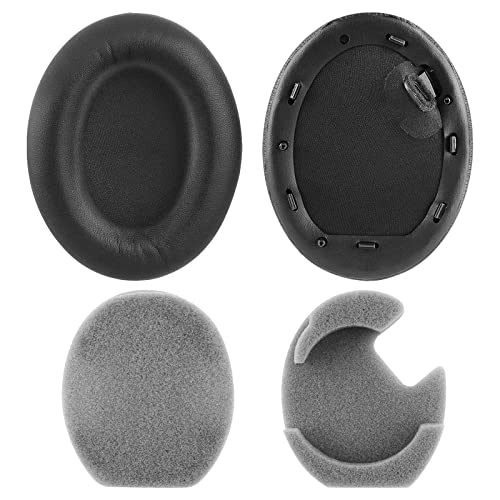 Geekria QuickFit Replacement Ear Pads for Sony WH-1000XM4 Wireless Headphones Ear Cushions, Headset Earpads, Ear Cups Repair Parts (Black)