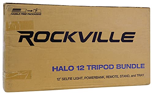 Rockville Halo Tripod Bundle 12" Selfie Light+Powerbank+Remote+Stand+Tray