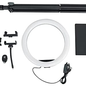 Rockville Halo Tripod Bundle 12" Selfie Light+Powerbank+Remote+Stand+Tray