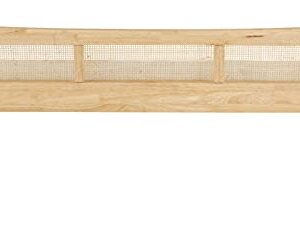 Powell Kasi Beige Rattan Cane Bench with Back, Large, Natural