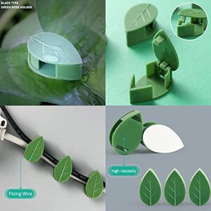 LUCKJUJU 100 Pcs Plant Climbing Wall Fixture Clips Self-Adhesive Hook Vines Traction Clips Invisible Holder Garden Green Leaf Simulation Self-Adhesive Hook Wire Fixing Supporting