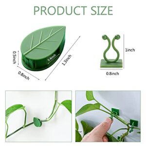 LUCKJUJU 100 Pcs Plant Climbing Wall Fixture Clips Self-Adhesive Hook Vines Traction Clips Invisible Holder Garden Green Leaf Simulation Self-Adhesive Hook Wire Fixing Supporting