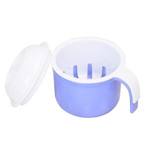 buzai denture bath box cup, denture bath case with strainer, large and large capacity sturdy denture case, used to soak dentures, blue, 11.8cm*11.8cm*9.5cm (4.6in*4.6in*3.7in)