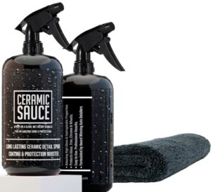 ceramic sauce auto detailing spray-16oz car/suv/boat/motorcycle (includes ultra premium microfiber cloth)