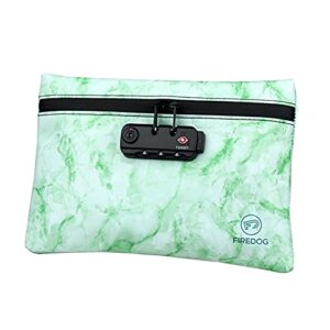 yeefine smell proof bag with combination lock,odor proof travel bag pu leather for cosmetic,grinder,herbs,spices and travel stash storage (green)