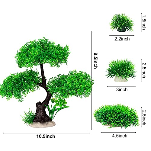 CousDUoBe 10 PCS Aquarium Plants Artificial Plastic Large Tree Size/9.5inch, Used for Household and Office Aquarium Simulation Plastic Hydroponic Plants