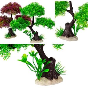 CousDUoBe 10 PCS Aquarium Plants Artificial Plastic Large Tree Size/9.5inch, Used for Household and Office Aquarium Simulation Plastic Hydroponic Plants