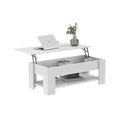 Gadroad Lift Top Coffee Table (White)