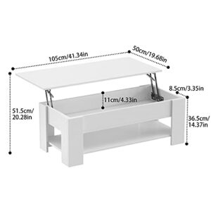 Gadroad Lift Top Coffee Table (White)