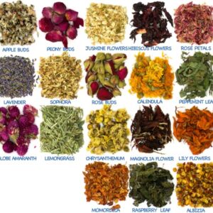 16 Bags Dried Flowers for Soap Making, Dried Flowers for Candle Making, Soap Flowers and Dried Herbs for Candle Oil, Bath Bombs. Essential Fragrant – The Best Variety of Grade A Flowers