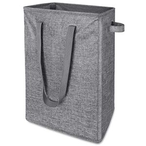 allmyhomy slim laundry hamper 45l, tall narrow laundry basket, small laundry bin, clothes hampers rectangle, thin laundry storage bin skinny, collapsible laundry bag, clothes baskets organizer (grey)