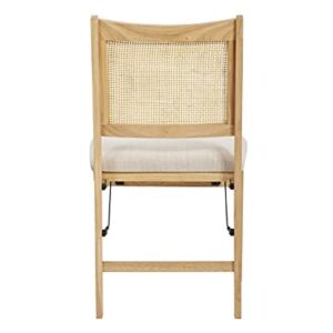 Powell Kasi Beige Rattan Cane Folding Foldable Dining Side Chair, Natural