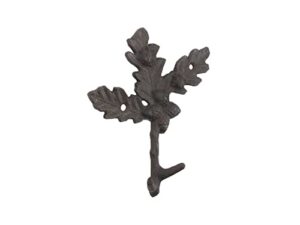 handcrafted nautical decor cast iron oak tree leaves with acorns decorative metal tree branch hooks 6.5"
