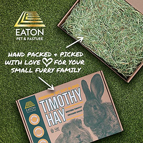 Eaton Pet and Pasture Naturally Grown, Premium, 1st Cut Blend, Western Timothy Hay Orchard Blend, Small Animal Food, Sustainable, Eco-Friendly, Farmer-Owned, 6LB-Box.