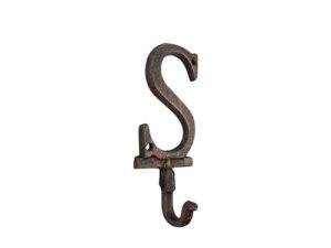 handcrafted nautical decor rustic copper cast iron letter s alphabet wall hook 6"