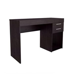 techni mobili brown computer home office or bedroom storage & drawers ideal for small spaces, espresso writing desk, 16.10" d x 47.5" w x 30.25" h