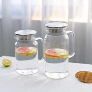 Seal Glass Pitcher With Lid - Great for Homemade Juice & Cold Tea or for Glass Milk Bottle lids (Large)