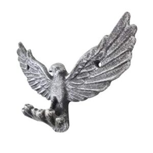 Handcrafted Nautical Decor Rustic Silver Cast Iron Flying Eagle Decorative Metal Talons Wall Hooks 6"