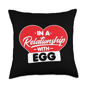 egg lovers gifts apparel in a relationship funny egg lover throw pillow, 18x18, multicolor