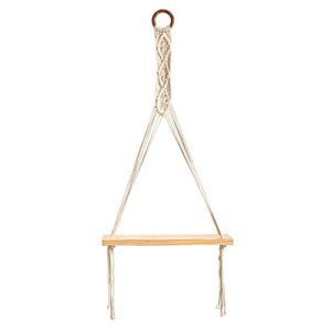 14in. x 24in. handmade macrame wall hanging with wooden shelf