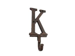 handcrafted nautical decor rustic copper cast iron letter k alphabet wall hook 6"