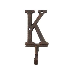 Handcrafted Nautical Decor Rustic Copper Cast Iron Letter K Alphabet Wall Hook 6"