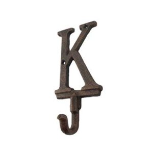 Handcrafted Nautical Decor Rustic Copper Cast Iron Letter K Alphabet Wall Hook 6"