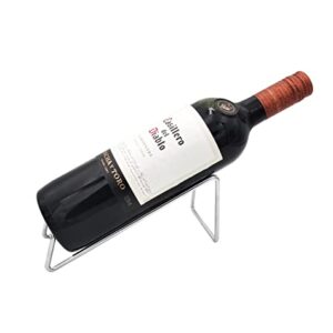 FrontierDecoration Frontier Simple Chrome Steel Wine Bottle Holder Tabletop Wine Rack