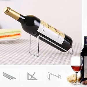 FrontierDecoration Frontier Simple Chrome Steel Wine Bottle Holder Tabletop Wine Rack