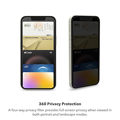 ZAGG InvisibleShield Glass Elite Privacy 360 Screen Protector for Apple iPhone 14 Plus/ 13 Pro Max - Four-Way Privacy Filter, 5X Tougher, Anti-Fingerprint Technology, Easy to Install