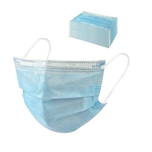 kids face mask blue disposable children breathable safety masks with adjustable nose clip(50 pack)